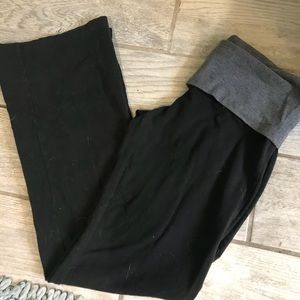 Pink boot cut fold over yoga pants